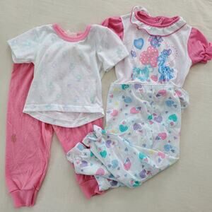 Vintage Girly Heart Pajamas Bundle 2t